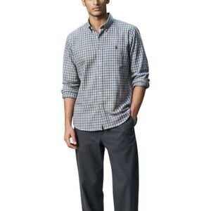 Ralph Lauren Mens Size XL Tall Blue Plaid Long Sleeve Blue Label Blue Pony